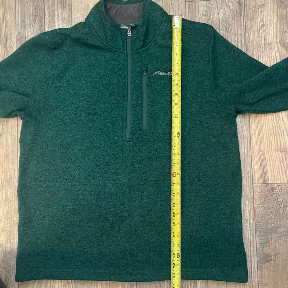 Eddie Bauer Men's Green Quarter Zip Fleece Pullover Sweater‎ XL - Picture 7 of 8